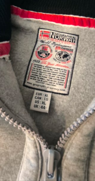 Sudadera Geographical Norway Gris Talla XL