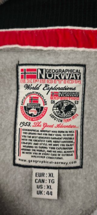 Sudadera Geographical Norway Gris Talla XL