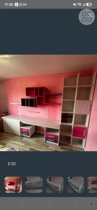 Conjunto de escritorio, estanterías y librería