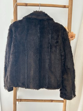 Chaqueta Zara efecto pelo marrón Talla S