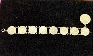 Pulsera monedas plata 50 centimo Alfonso XIII/XII