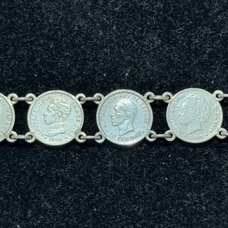 Pulsera monedas plata 50 centimo Alfonso XIII/XII