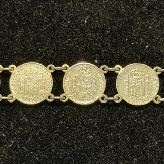Pulsera monedas plata 50 centimo Alfonso XIII/XII