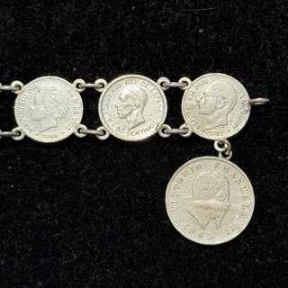 Pulsera monedas plata 50 centimo Alfonso XIII/XII