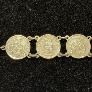 Pulsera monedas plata 50 centimo Alfonso XIII/XII