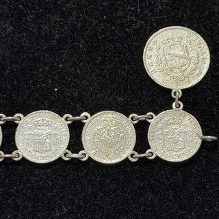 Pulsera monedas plata 50 centimo Alfonso XIII/XII