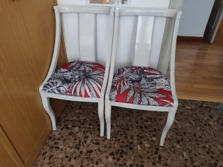 2 Sillas Estilo Clásico con Cojín Animal Print