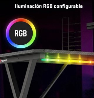 Mesa Gaming Negra 140x60x75 cm