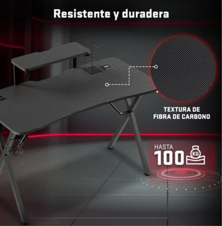 Mesa Gaming Negra 140x60x75 cm