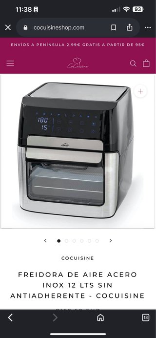 Freidora TOP de aire acero inoxidable 12L