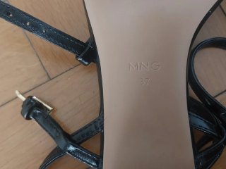 Sandalias Negras Tacón Mango Talla 37