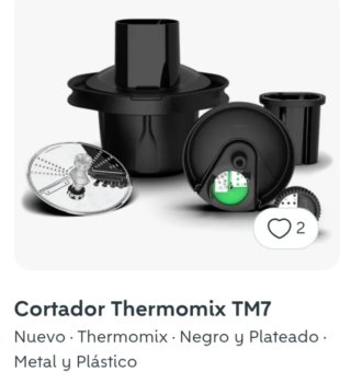 Cortador Thermomix TM7 Negro y Plateado Nuevo
