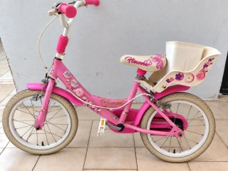 Bicicleta infantil niña 14 pulgadas rosa con cesta