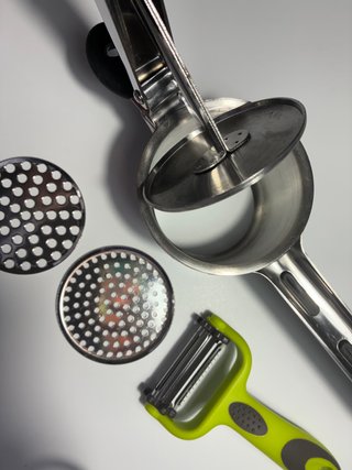 Set Triturador de patatas acero inox. 5 piezas