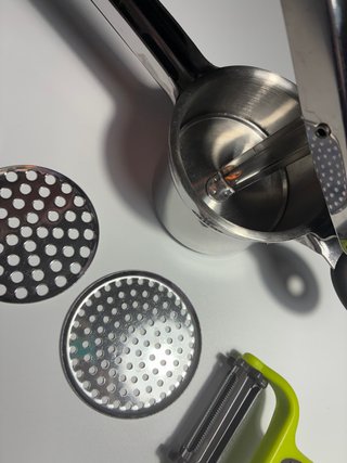 Set Triturador de patatas acero inox. 5 piezas