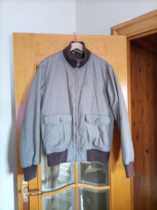 Cazadora vintage marrón y gris