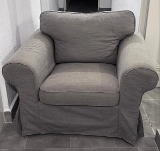 Sillón ERTORP Ikea gris tela