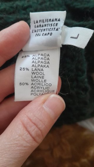 Maglione lungo in lana, alpaca, acrilico