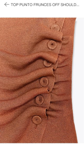 Top de punto con frunces Zara. Terracota. Talla S
