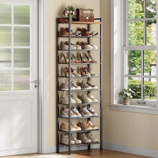 Estante Zapatero 10 Niveles Madera Metal
