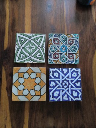 4 Azulejos Decorativos pintados a Mano 10x10