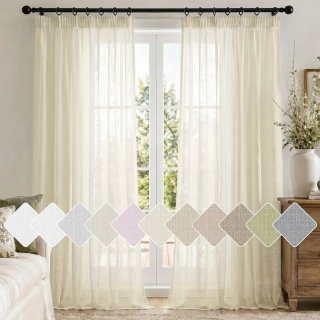 Cortinas Tipo Lino fino lágrimas 280x140cm riel