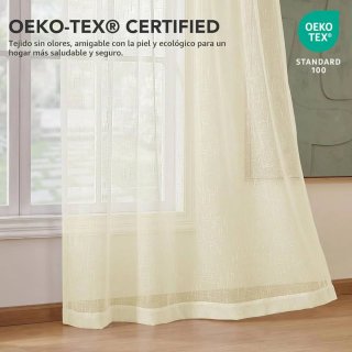 Cortinas Tipo Lino fino lágrimas 280x140cm riel
