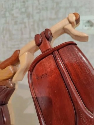 Quadretto 3D Vespa Legno Intarsiato Artigianale