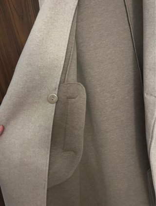 Chaleco largo de paño beige Zara