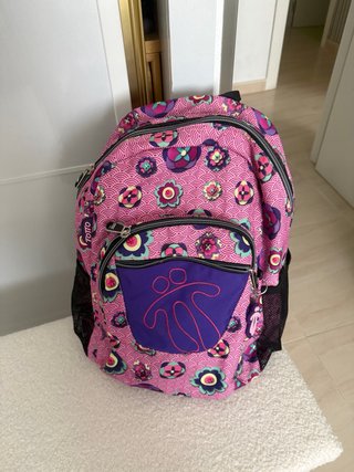 Mochila Totto Morada y Rosa Flores