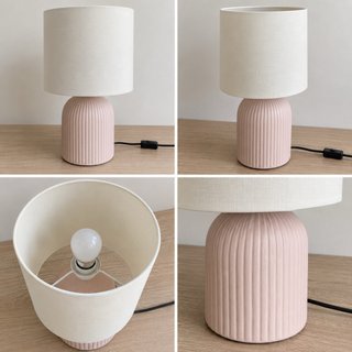 Lámpara de mesa cerámica rosa