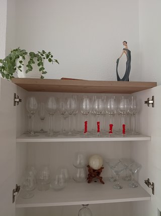 Mueble de Comedor Blanco con 5 Estanterías