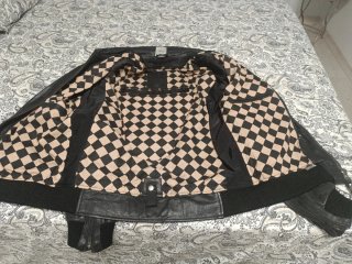 Chaqueta de cuero estilo moto Overlap