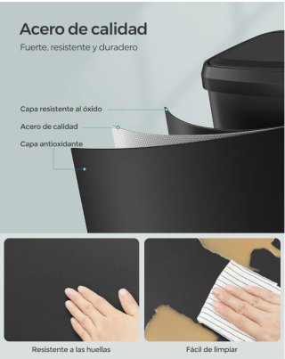 Cubo Basura Cocina Songmics 50L Negro