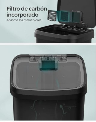 Cubo Basura Cocina Songmics 50L Negro