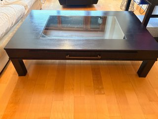Mesa de Centro de Madera Wengue con Cajón 130x80cm