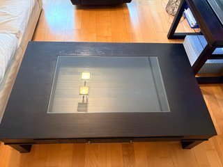 Mesa de Centro de Madera Wengue con Cajón 130x80cm