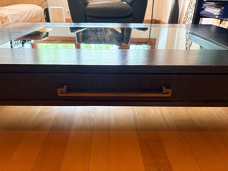 Mesa de Centro de Madera Wengue con Cajón 130x80cm