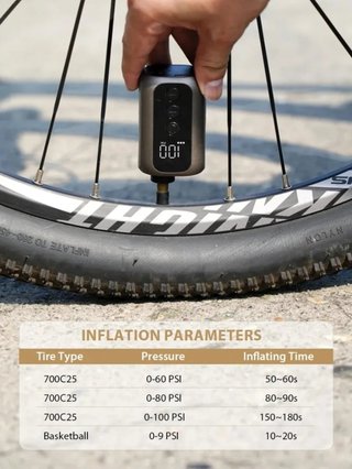 Mini inflador con batería para bicicleta (NUEVO)