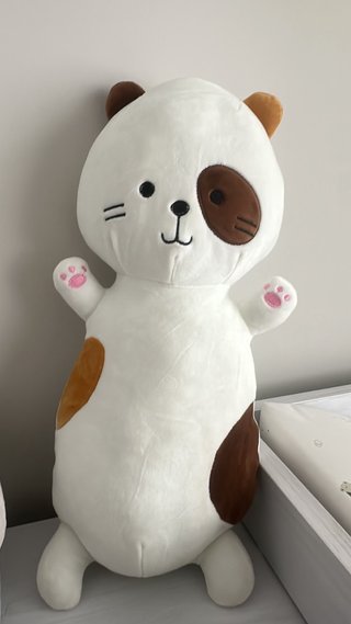 Peluche de Gato Blanco y Marrón NUEVO
