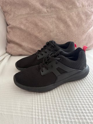 Zapatillas deportivas Tex negras con detalles rosa
