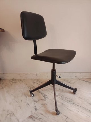 Silla Oficina Vintage Mid Century Negra