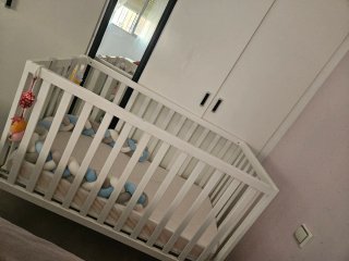 Cuna Blanca con Protector Trenzado