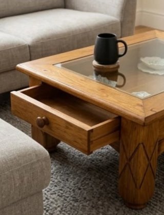 Mesa de centro madera y cristal