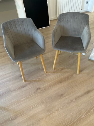 Juego de 5 Sillas Comedor Grises