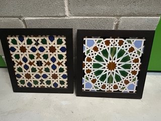 2 Cuadros de Azulejos Sevillanos Medidas 32.5x32.5