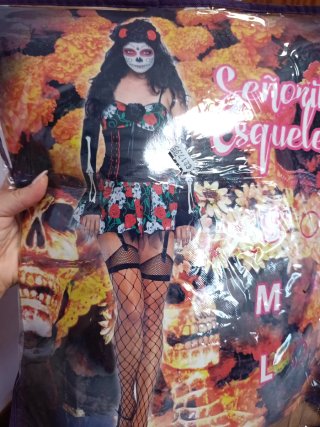 Disfraz Señorita Esqueleto Halloween Talla M