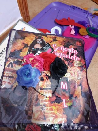 Disfraz Señorita Esqueleto Halloween Talla M