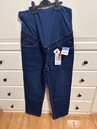Pantalón premamá vaquero recto talla M