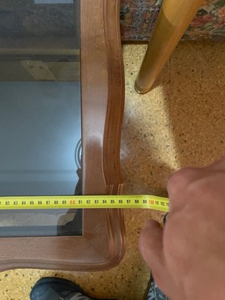 Mesa de Salón de Madera y Cristal